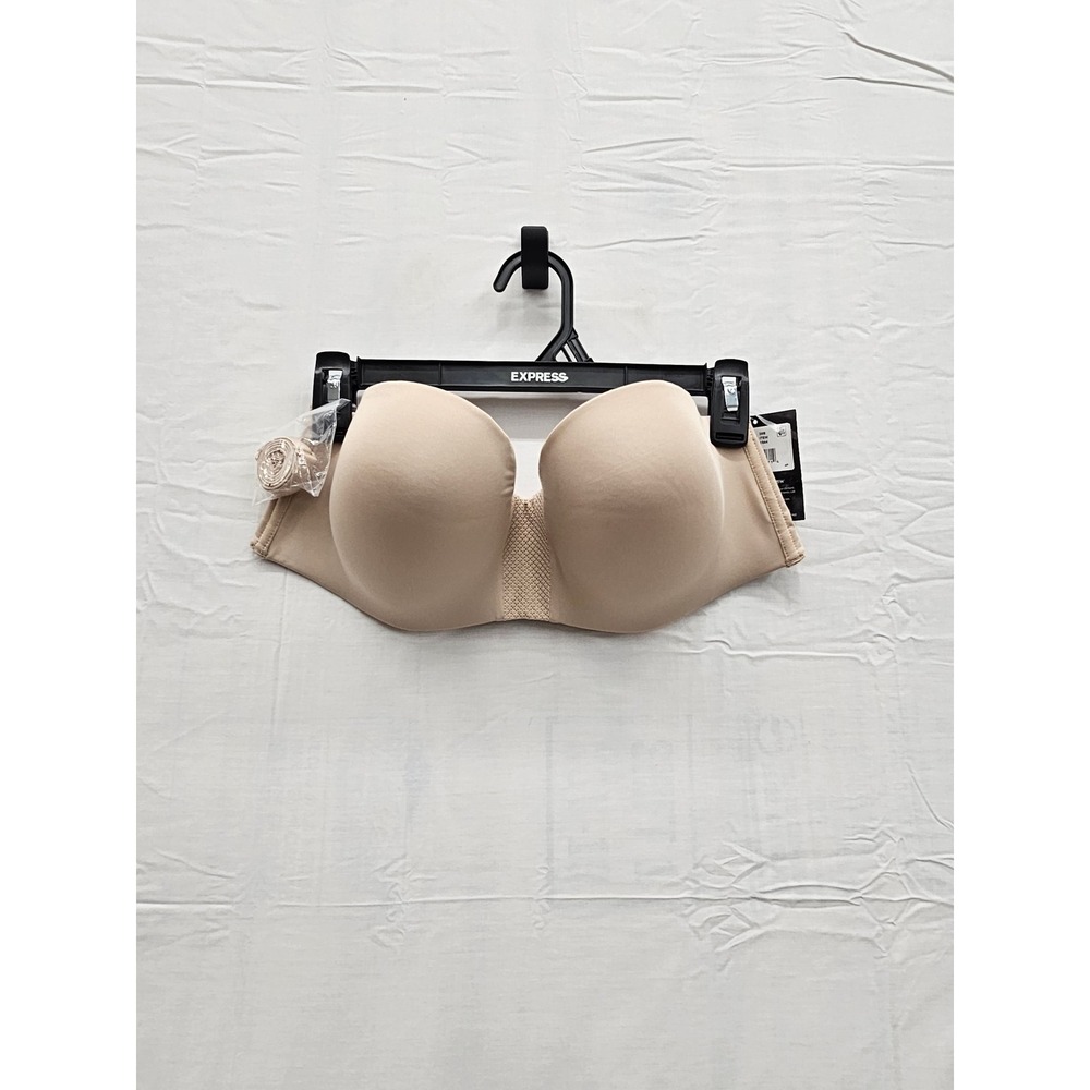 Maidenform Womens Wireless Strapless Bra Beige Nylon Blend Casual Size 38B